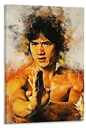 Sumaier Jackie Chan Kung Fu Star Character Poster auf Leinwand Art Poster und Wandkunst, Bild, moderner Familienschlafzimmerdekor, Poster 40 x 60 cm