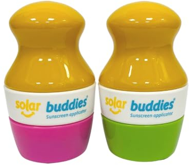 Solar Buddies Refillable Roll On Sponge Applicator For Kids, Adults, Families, Travel Size Holds 100ml Travel Friendly for Sunscreen, Suncream and Lotions