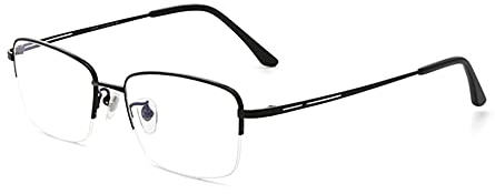 EYEphd Smart Zoom Anti-Blau Lesebrille für Männer, progressiver Multi Fokus Harzlinsenleser, ultraleichter Rahmen aus reinem Titan Vergrößerung +1,0 bis +3,0,Schwarz,+2.25