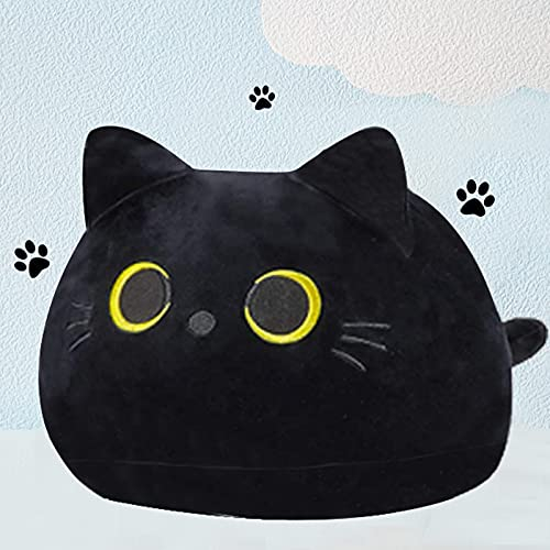 JOCCIK Katzen Schwarze weiches Stofftier Kopfkissen Plüschpuppe Weihnachten Geburtstagsfeier Geschenk