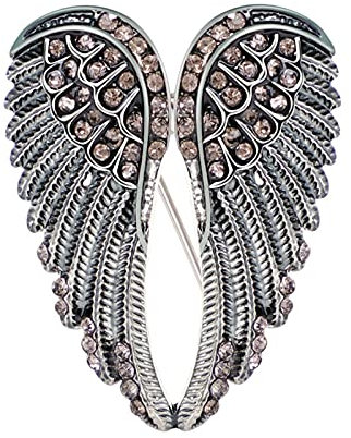 HCMA Broches d'ailes d'ange en Strass incrustées de Mode pour Hommes et Femmes Manteau Bijoux Accessoires Tendance Broche