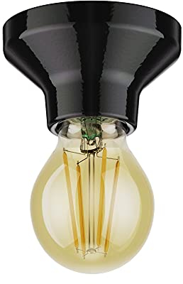ledscom.de LED Deckenleuchte Elektra Porzellan schwarz, inkl. LED gold max. 778lm, 3-Stufen dimmen, extra-warmweiß