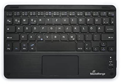 MediaRange kompakte Funk-Tastatur mit 64 Tasten und Touchpad, QWERTZ (DE/AT/CH) Tastaturbelegung, schwarz