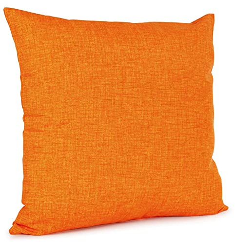 ANRO Kissenbezug Kissenhülle Kissen Sofakissen Zierkissen Deko Kissenbezüge Leinenoptik Orange 40x40cm mit Füllung