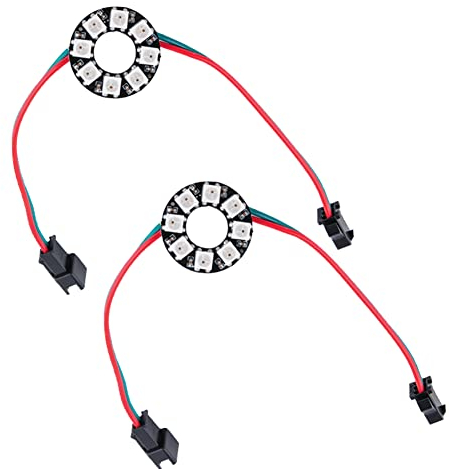 Stemedu 2 STÜCKE 8 LEDs WS2812B 5050 RGB LED Pixel Lampenring DC 5 V Volle magische Farbe Individuell adressierbarer 8 Bit LED Lichtkreis für Arduino Raspberry Pi ESP8266