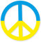 Peace Zeichen Aufkleber I Stop war in Ukraine I Ø 10 cm I Aufkleber für Auto/Roller/Laptop I UV- und wetterfest I kfz682