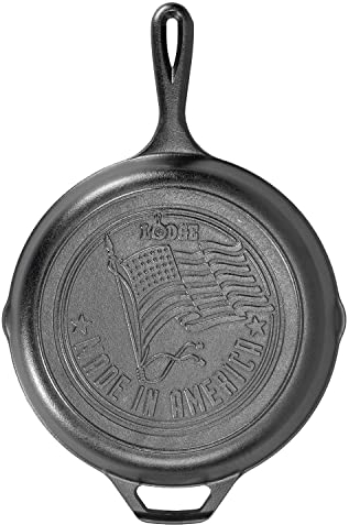 LODGE Sartén de hierro fundido de 10.25 pulgadas con diseño de bandera americana