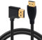 GELRHONR Câble HDMI 4K 1.4, câble HDMI mâle vers mâle à angle droit 4K @ 30 Hz, connecteur plaqué or, prise en charge ARC, 3D, Ethernet, pour TV HD, Lactop, PC, projecteur - Noir (1 m) (droit/droit)