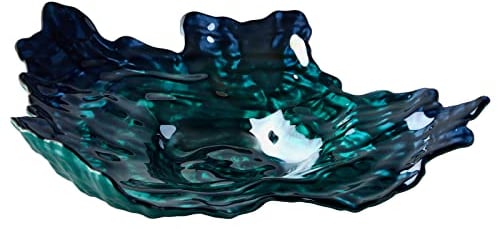 Anton Studio Designs - Decorative Bowl - Large Table Decoration Bowl - 45 x 35 x 1cm - Decorative Glass Bowl for Home Decor - Oyster
