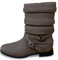 Pogolino Damen Stiefeletten Strick flach Stiefel gefüttert Boots, ST2912 Braun 41