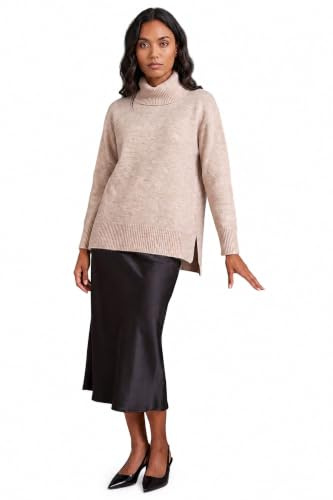 Roman Originals Cosy Feel Turtleneck Jumper for Women UK - Ladies Autumn Everyday Winter Holiday Long Sleeve Soft Ribbed Cuffs Comfy Soft Warm Sweaters