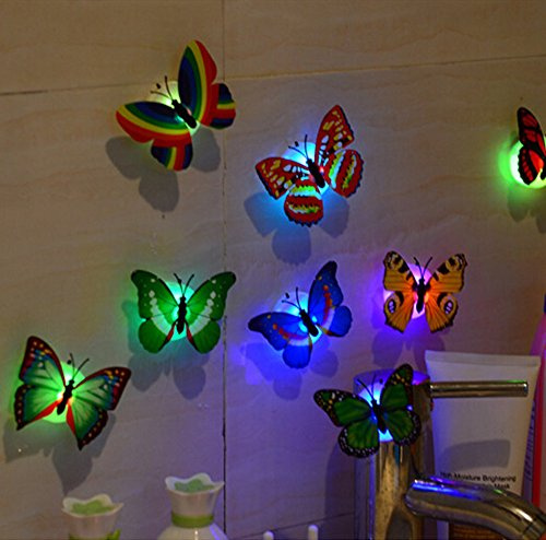 10 Lichter 3D LED Haus PC Wandaufkleber Aufkleber Dekoration Wand Wohnkultur Fensterbilder Blumen Und Vögel