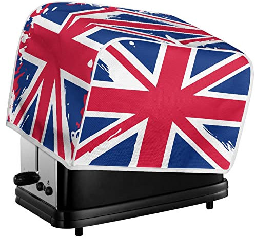 Kuiaobaty Union Jack Flagge 2 Scheiben-Toaster-Abdeckung, UK-Flagge für Brot-Toaster-Maschine, hochwertige, leinenähnliche Spandex-Hülle