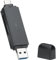 goobay 58261 USB C 2 in 1 Kartenlesegerät/USB 3.0 Cardreader/SD Karte Lesegerät PC, Laptop, TV/für Micro SD und SD Speicherkarten/SuperSpeed von bis zu 5,0 GBit/s/Plug & Play/schwarz