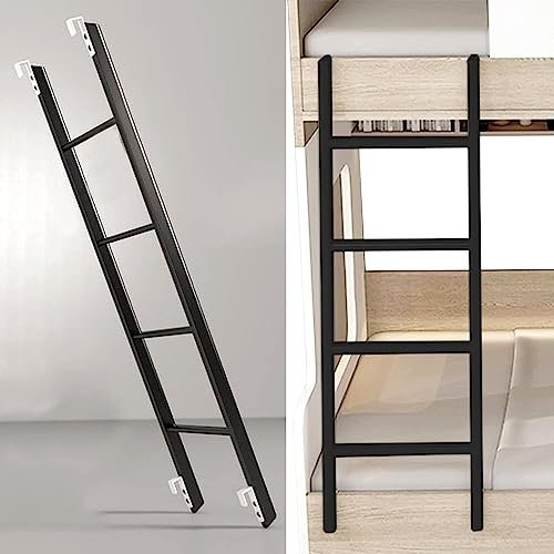 Etagenbett Leiter Bettleiter mit 4/5 Stufen, Zum Einhängen RV Bunk Ladder for Dorm Apartment Loft, Metall Bett Ersatz Leitern, Schwarze 45/51/55/59 Hohe Stufenleiter (Size : 140cm(55))