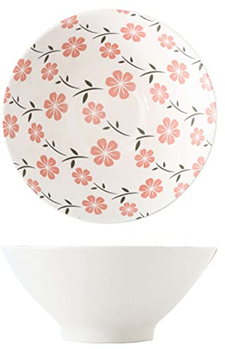 Lot de 2 Bols à Ramen en céramique, Grands Bols à Soupe, Bols à Riz allant au Micro-Ondes, Bols à Ramen Japonais.-Vert-Licorne (Color : White, Size : Flowers)