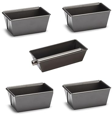 patisse 72915 – Set de 5 moules à pâtisserie créative, lot de 5 moules à gâteaux avec 1 moule à insert 15cm et 4 mini moules à cake 9cm – Profi - Acier revêtu, gris anthracite