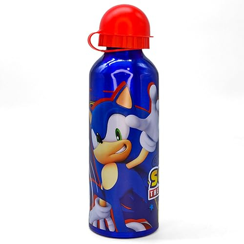 ms móvil shop Botella Aluminio Sonic The Hedgehog 520ml Producto Oficial Libre de BPA con Boquilla Para Niños