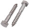 SKIR'CO (50 pz) Tornillos para madera con cabeza hexagonal de acero inoxidable M6 x 40 mm, tornillos de entrenador DIN 571, tornillos hexagonales