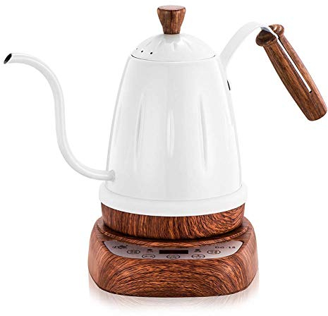 SHERAF Bouilloire à café électrique en Acier Inoxydable, Pot à Bouche électrique en Acier Inoxydable, Coussin Isolant/Chauffant, 700 ML, Jaune (Blanc) Lofty Ambition
