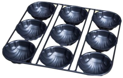 ifundom 9 Non-Stick Banana Shape Cake Moulds Carbon Steel Baking Pan Mini Cupcake Shell Pattern Easy to Use and Clean for Oven Baking
