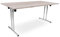 Besprechungstisch klappbar, Klapptisch Gestell Chrom gerader Fuß, Schreibtisch Maße 140x80 oder 160x80cm, Konferenztisch platzsparend stapelbar, hauseigene Fertigung (Eiche modern, 160 x 80 cm)