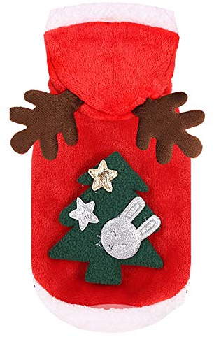 Kielsjajd Hundepullover Weihnachten und und Herbst Flanell Warm Santa Cat Kleidung Weihnachten Winter Hundekleidung Hundepullover Online Kaufen (Red, XXL)