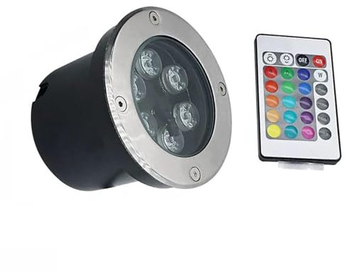 Spot Encastrable Exterieur - RGB Éclairage Paysager - Projecteur De Sol À LED Avec Télécommande IP67 Étanche Lampe De Jardin Enterrée LED À Changement De Couleur Projecteur Encastré ( Color : RGB+Remo