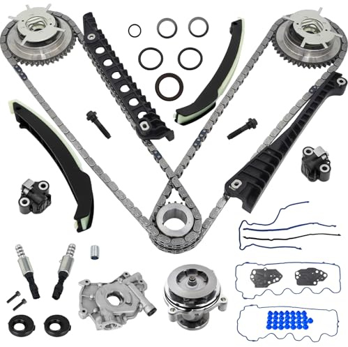 GDO 5.4 Timing Chain Kit with Water Pump, Oil Pump, Cam Phaser Tensioner VVT Valves for 2004-2009 Ford F-150 2005-2010 Lincoln Navigator 5.4L 3V Triton 3R2Z-6A257-DA