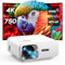 【AI Auto Focus/ Auto 4D Keystone】Proyector 4K WiFi6 Bluetooth 25000 Lúm Full HD 1080P Jimveo 4K Proyector Soporte Función Zoom Cine en Casa con Evitación Objetos [Adaptación Pantalla] para IOS/Android