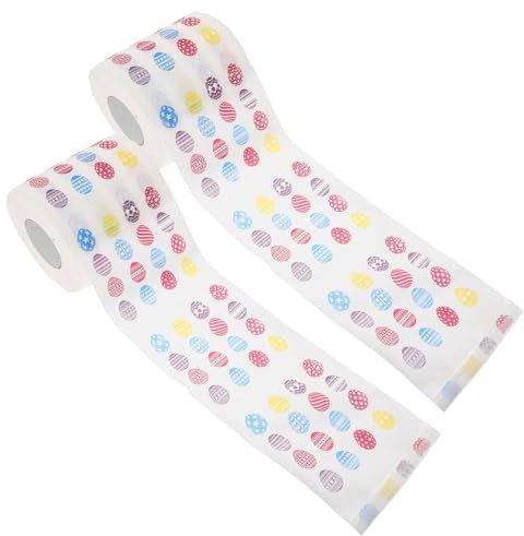 Mobestech 2 Rollen Ostereipapier Osterservietten Hasen-Serviettenpapier toilettenpapier ostern servietten zu ostern Papiertücher Badetuch kreatives Gewebe Badezimmerzubehör