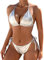 JAZARA Maillot de bain 2 pièces pour femme avec string triangle sexy, Argenté, Taille XL
