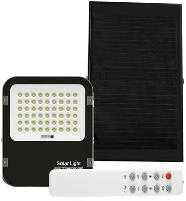 lohogzy Faretti Solari a Led da Esterno 200W, Batteria Sostituibile, Pannello Solare ad Alta Efficienza, con Pannello Solare, Impermeabile IP65. Adatto per il Giardinaggio