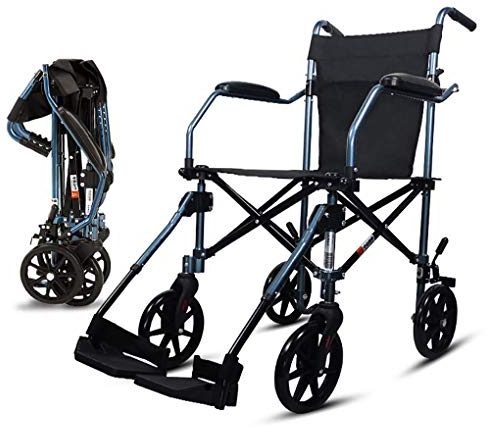 Rollstuhl, zusammenklappbarer Rollstuhl für ältere Menschen, Reiserollstuhl, Kleiner Trolley mit Rädern, Reiseaufbewahrungstasche, leicht, Ultraleicht, tragbarer Rollator, tragbar (B) (B)