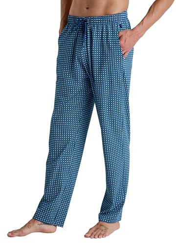 CALIDA RMX Sleep Hose Herren, aus 100% Baumwolle, mit Seitentaschen, Ocean Blue, 58-60