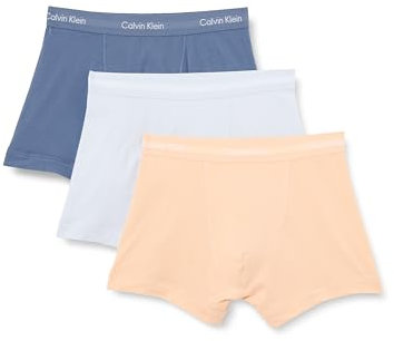 Calvin Klein Men’s 3 Pack Trunks, Blue (Vint Indigo, Mln Frenzy, Halogen Bl), L