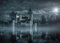 Postkarte Mystic and Gothic: Mystisches Wasserschloß im Mondlicht