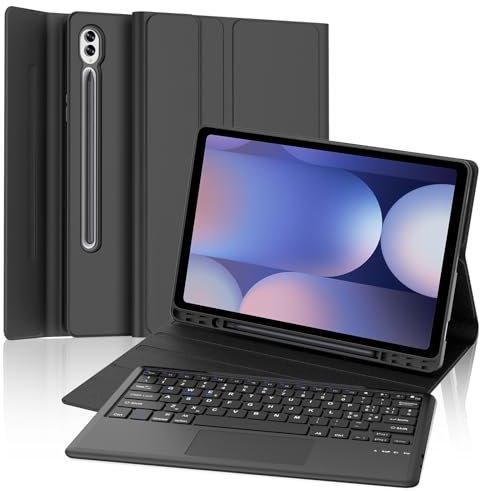 Custodia per tastiera Samsung Galaxy Tab S10 Plus 12.4 , Cover della Tastiera Magnetica con Trackpad, Adatto per Samsung Tablet S9FE+ 2023/S9Plus 12.4, Tastiera Bluetooth Portatile Rimovibile, Nero