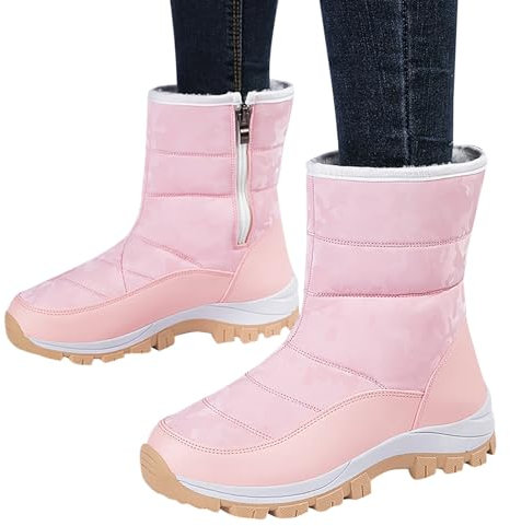 Stiefeletten Damen Winterstiefel Warm Gefüttert Winterschuhe Damen Schneestiefel Damen Outdoor Warm Gefütterte Snow Boot Wasserdicht Wanderstiefel Damen Winterstiefel Anti-Rutsch Wasserdicht Outdoor
