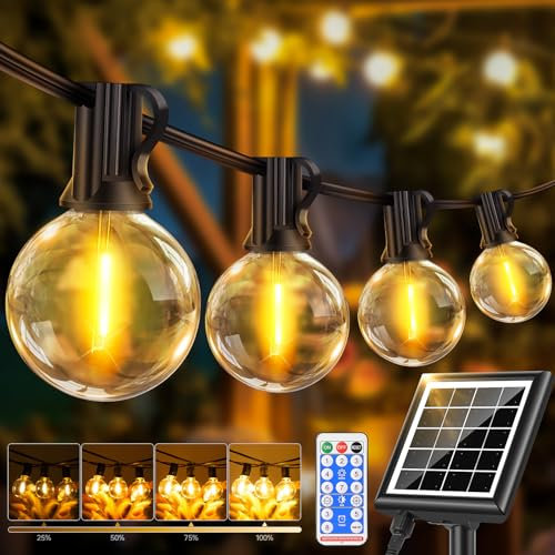 Guirlande Solaire Exterieur Lumineuse Led - 30M/100FT Guirlandes Guinguette Solaires Lumiere Extérieur avec Télécommande 8 Modes IP65 Étanche pour Extérieur Jardin Terrasse Patio Balcon