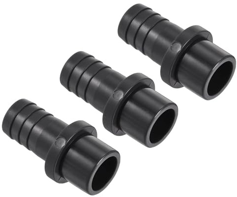TA-VIGOR Lot de 3 raccords de tuyau en PVC, 16 mm x 20 mm, adaptateur de tube droit pour tuyau d'eau, irrigation, jardin, plomberie (3 pièces, noir)