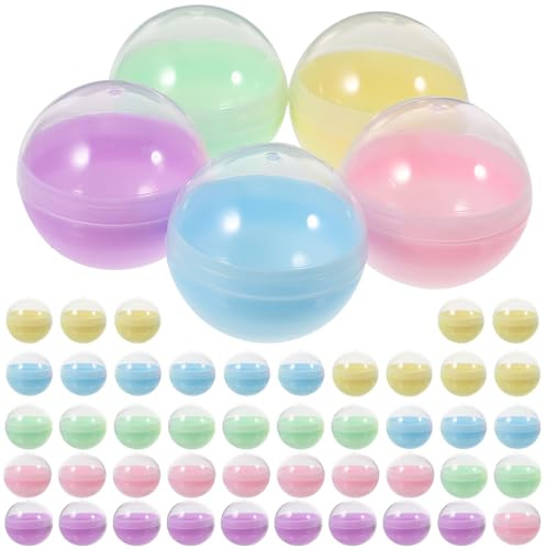 BESPORTBLE 50 Stück Kleine Runde Kapseln, 50 Mm Leere Klare Kapseln Verdrehte Runde Bälle Automaten Kaugummiautomaten Füllbar Überraschung Ball für Party