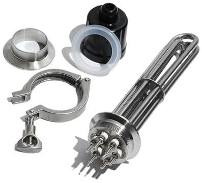 Heater，Low Watt Density Immersion 2 64mm OD Tri Clamp Water Heating Element 4.5KW 6KW 9KW(3,4.5KW for 380mm)