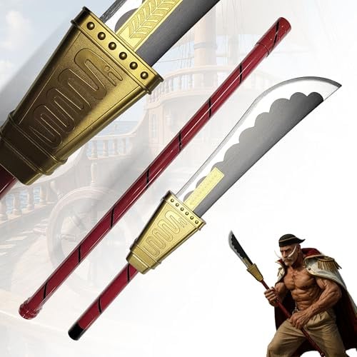 One Piece - Katana aus Holz mit Scheide, Samurai Schwerter, Holzschwert, Zoro Schwert, Bambusklinge, One Piece Katana, Animefans, Anime, Cosplays, Spielzeug für Kinder