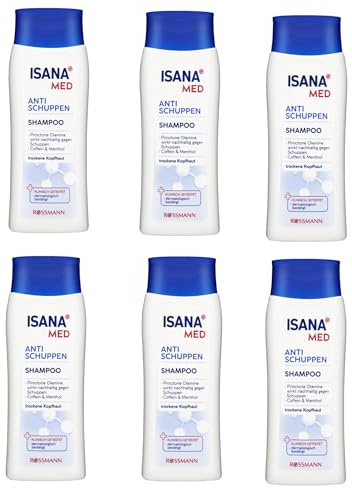 MED Anti Schuppen Shampoo, Piroctone Olamine, Coffein & Menthol, trockene Kopfhaut, dermatologisch bestätigt Spar Pack 6x 200ml