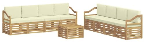 vidaXL Sofagarnituren Massivholz Akazie, Outdoorsofa, modernes Gartenmöbel für gemütliche Terrasse, Lounge, strapazierfähiges Set