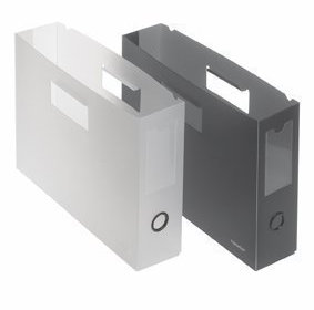 PP-Hängemappen-Trog A4, Greifloch, Rückenschildtasche, anthrazit transluzent, 1 Stück Stück