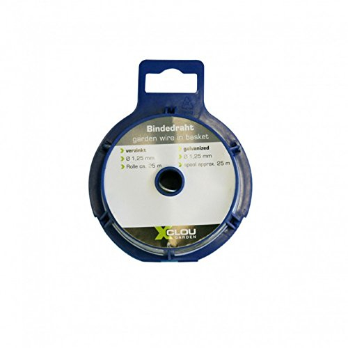 Xclou Garden Bindedraht verzinkt, Durchmesser circa 1,25 mm und 25 m lang, silber, 10.4 x 5.6 x 8.7 cm, 360235