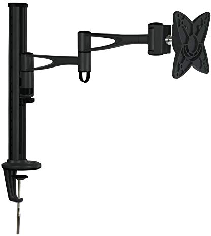 TooQ DB1023TN-B - Soporte de mesa giratorio e inclinable para monitores o TVs LED/LCD, (desde 13 a 23, hasta 15kg de peso por brazo, ajustable en altura hasta 415mm, inclinación +/-15º y giro 360º, VESA 75x75 / 100x100, color negro