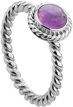 Nenalina Ring Silber 925 Damen Silberring Damenring mit 6 mm Amethyst Edelstein (viollet)